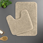 Polyester Contour Bath Mat Set (Beige, 45x 75 cm & 40x45)