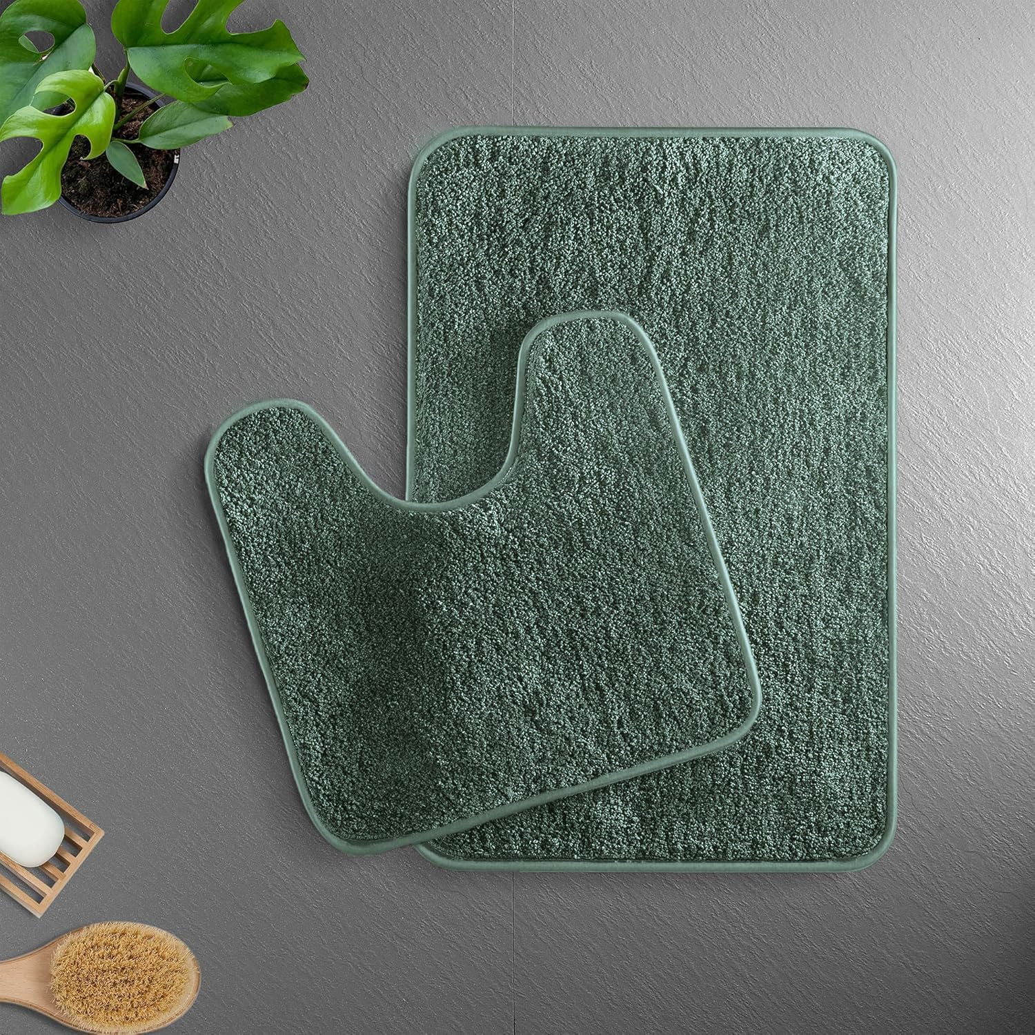 Newman Polyester Contour Bath Mat Set of 2 (Seige 45x75 cm & 40x45)