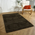 Newman Microfiber Shaggy Carpet for Living Room - 6x7 Feet, Arabic Coffee