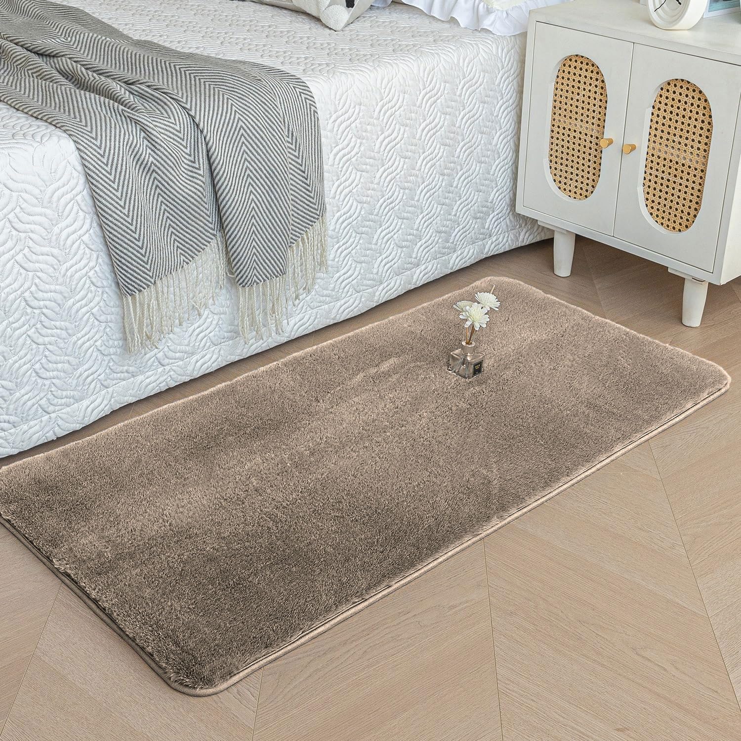 Rabbit Fur Super Soft Bath Mat (Taupe, 60x90 cm)