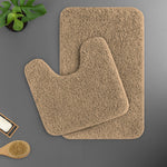 Polyester Contour Bath Mat Set (Gold , 45x 75 cm & 40x45)
