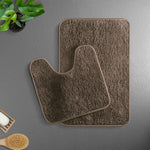 Newman Polyester Contour Bath Mat Set of 2 (Chocolate 45x75 cm & 40x45)