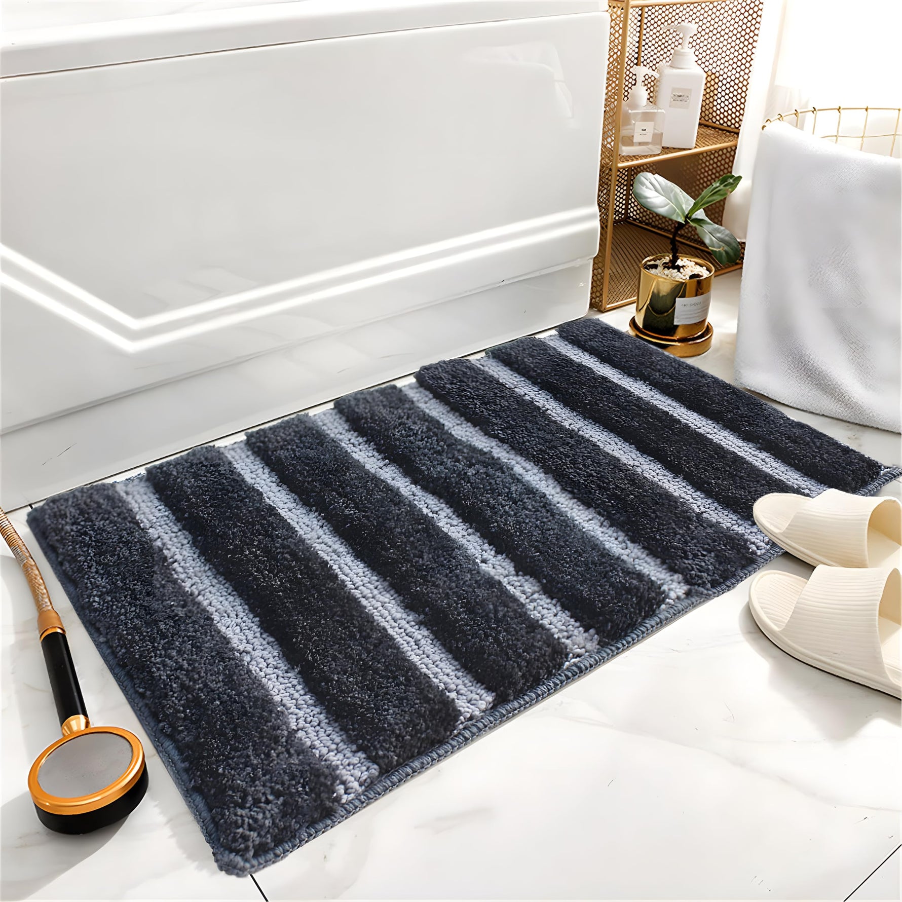 Mexico Bath Mat For Bathroom (38x58 cm, Anthra)