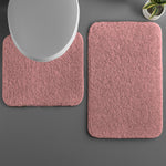 Polyester Contour Bath Mat Set (Fuscia, 45x 75 cm & 40x45)