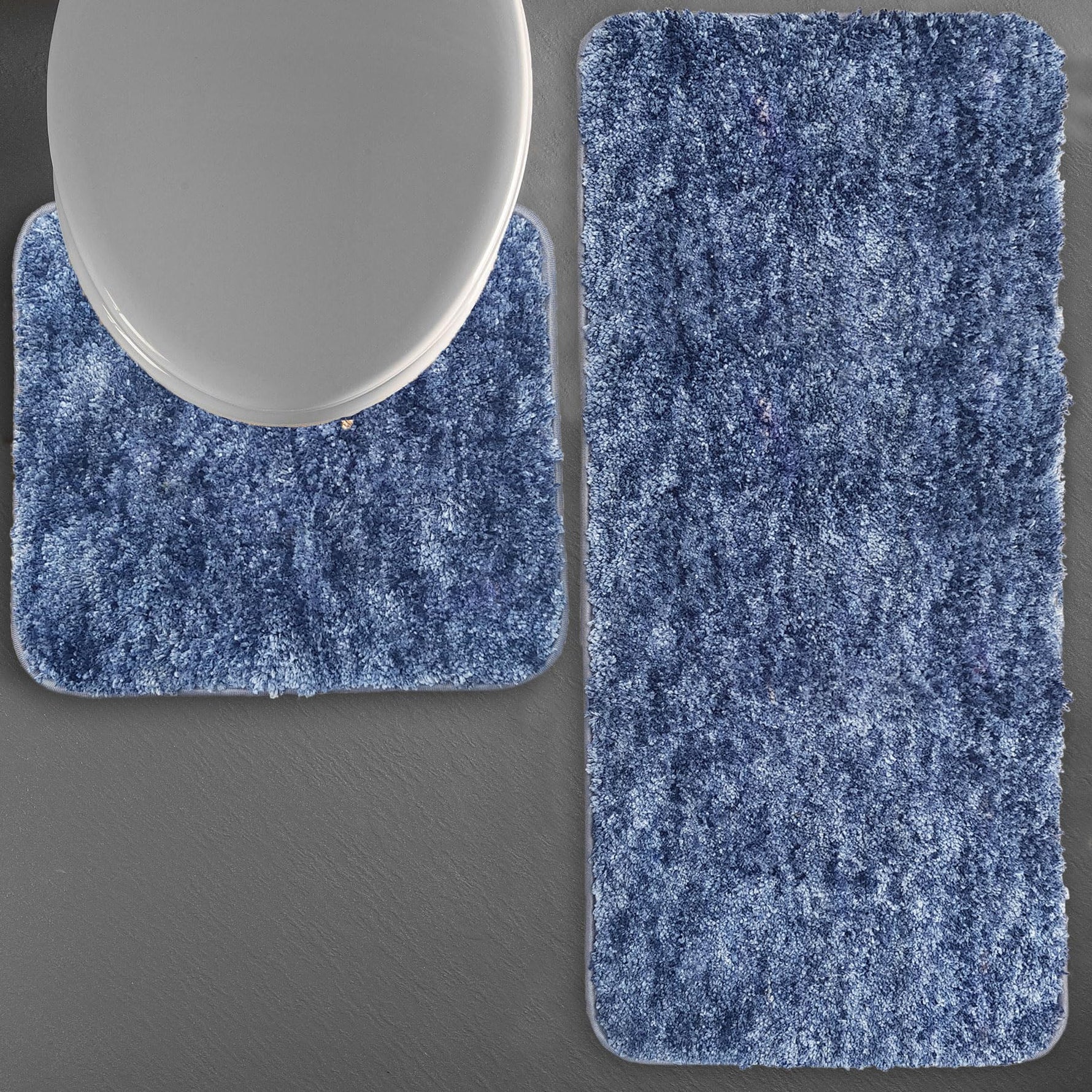 Hawaii Contour Rugs for Bathroom Set of 2(Charcoal, 60 x 90 Cm)