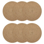 Natural Jute Placemat for Dining Table Set of 6 (Beige, 15x15 Inch)