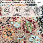 Polyester Floor Runner Persian Regal Pattern Multi Color 150x56cm