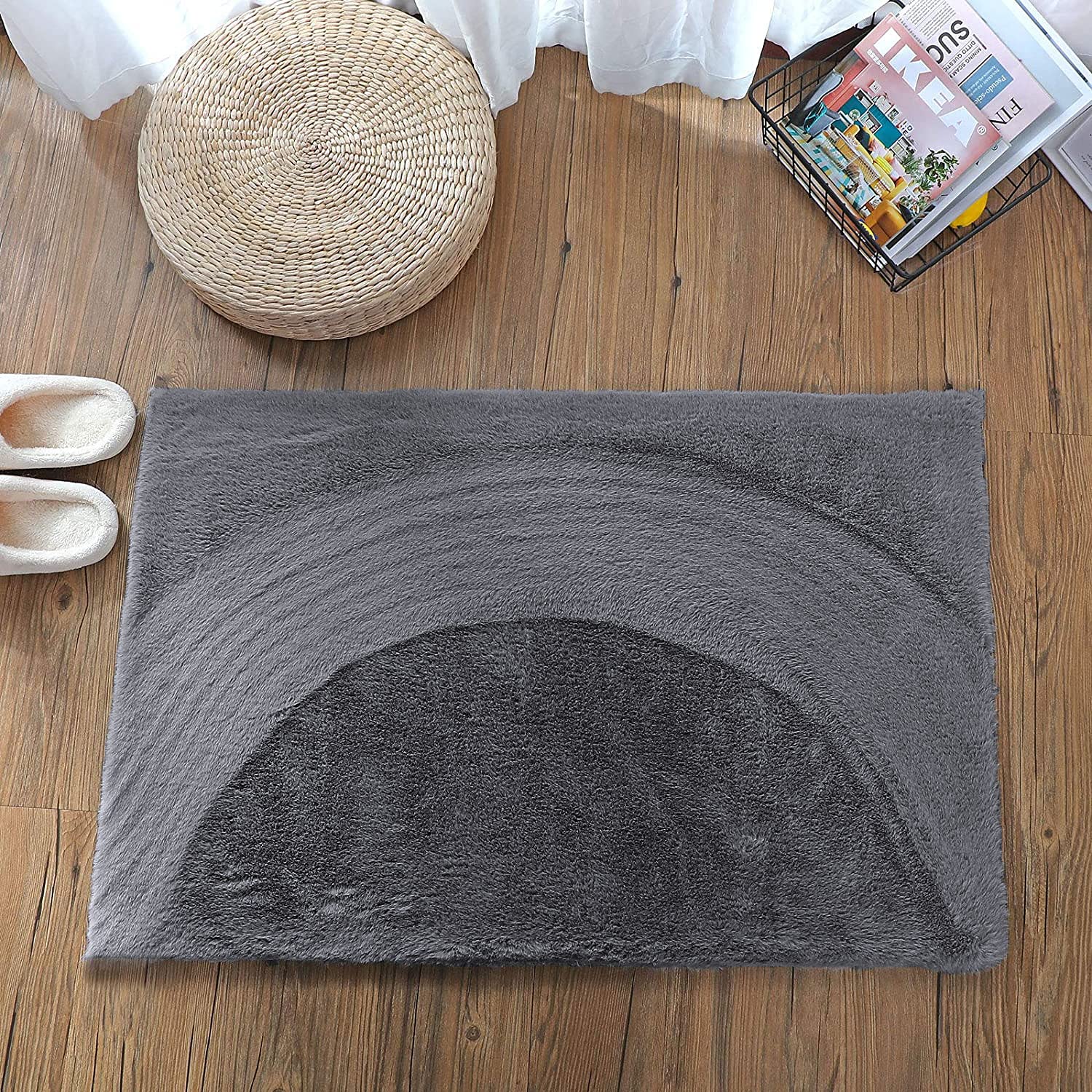 Rabbit Fur Soild Bath (Grey, 40x60 cm)