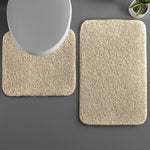 Polyester Contour Bath Mat Set (Beige, 45x 75 cm & 40x45)