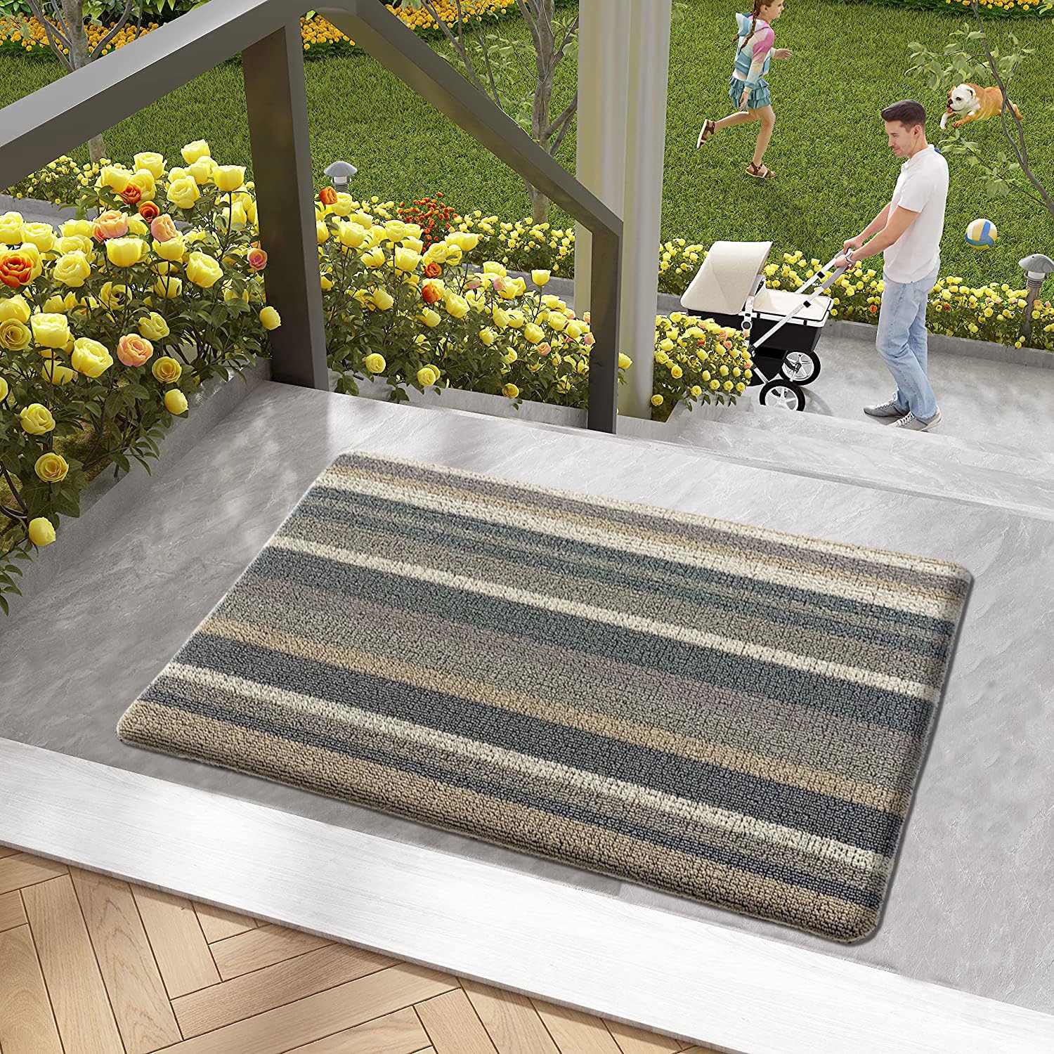 Cuba PVC Door Anti Fatigue - Stripe Yellow (51x99 cm)