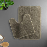 Newman Polyester Contour Bath Mat Set of 2 (Taupe 45x75 cm & 40x45)