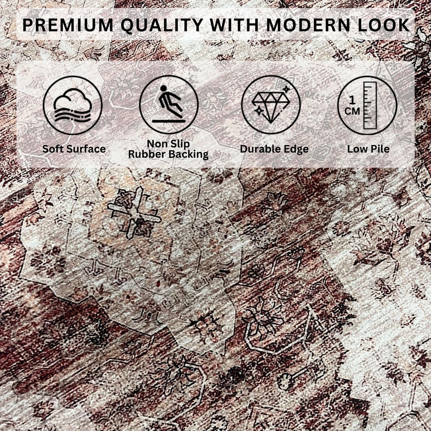 Polyester Floor Runner Persian Mist Pattern Multi Color 150x56cm