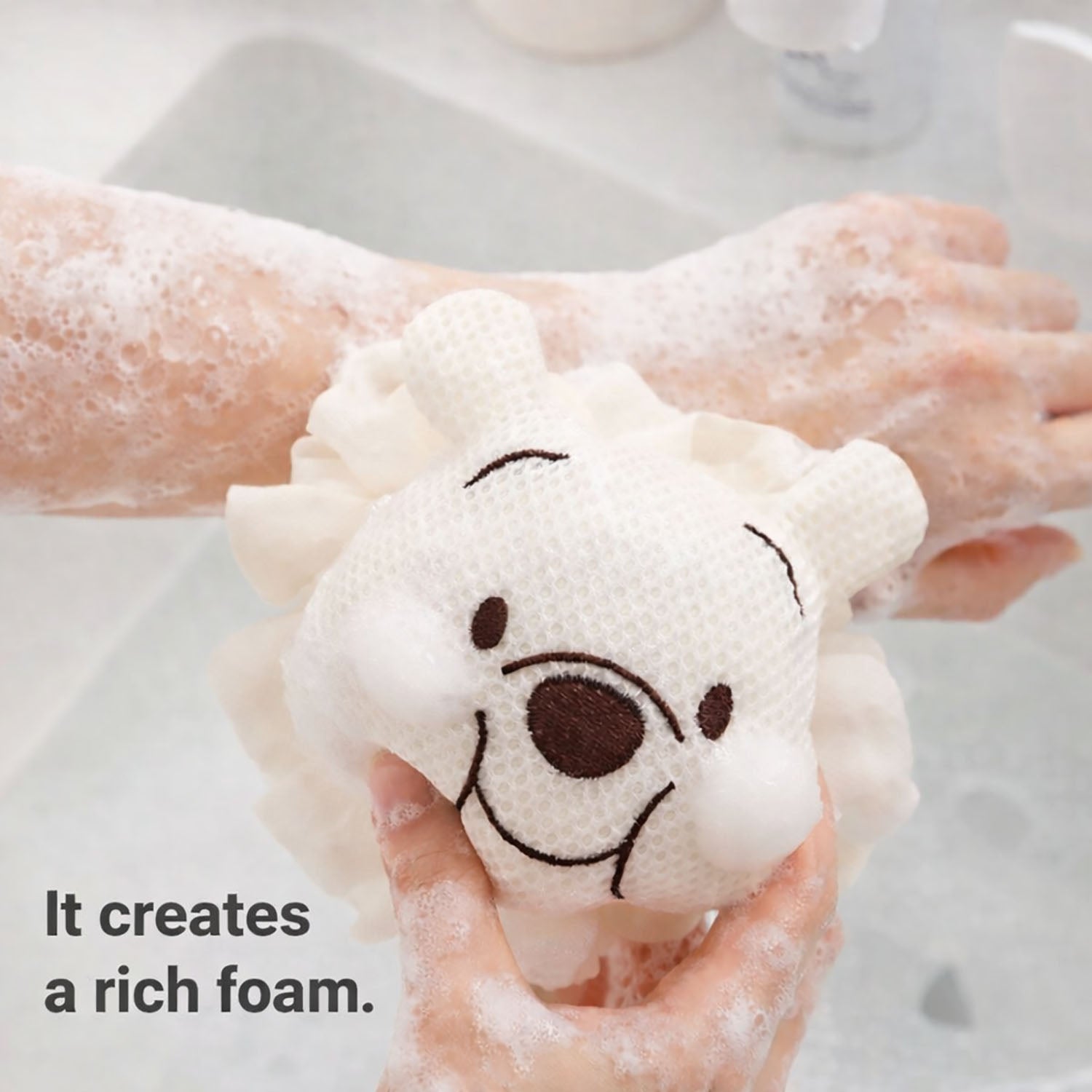 Bath Sponge For Kids And Adult (Cream 10x12cm )