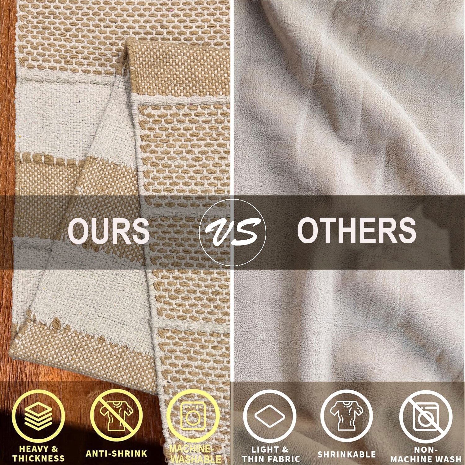 Table Runner with Tassels - Cotton 13.5 x 77 Inch, Rustica