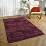 Newman Microfiber Shaggy Carpet for Living Room - 6x7 Feet, Wine