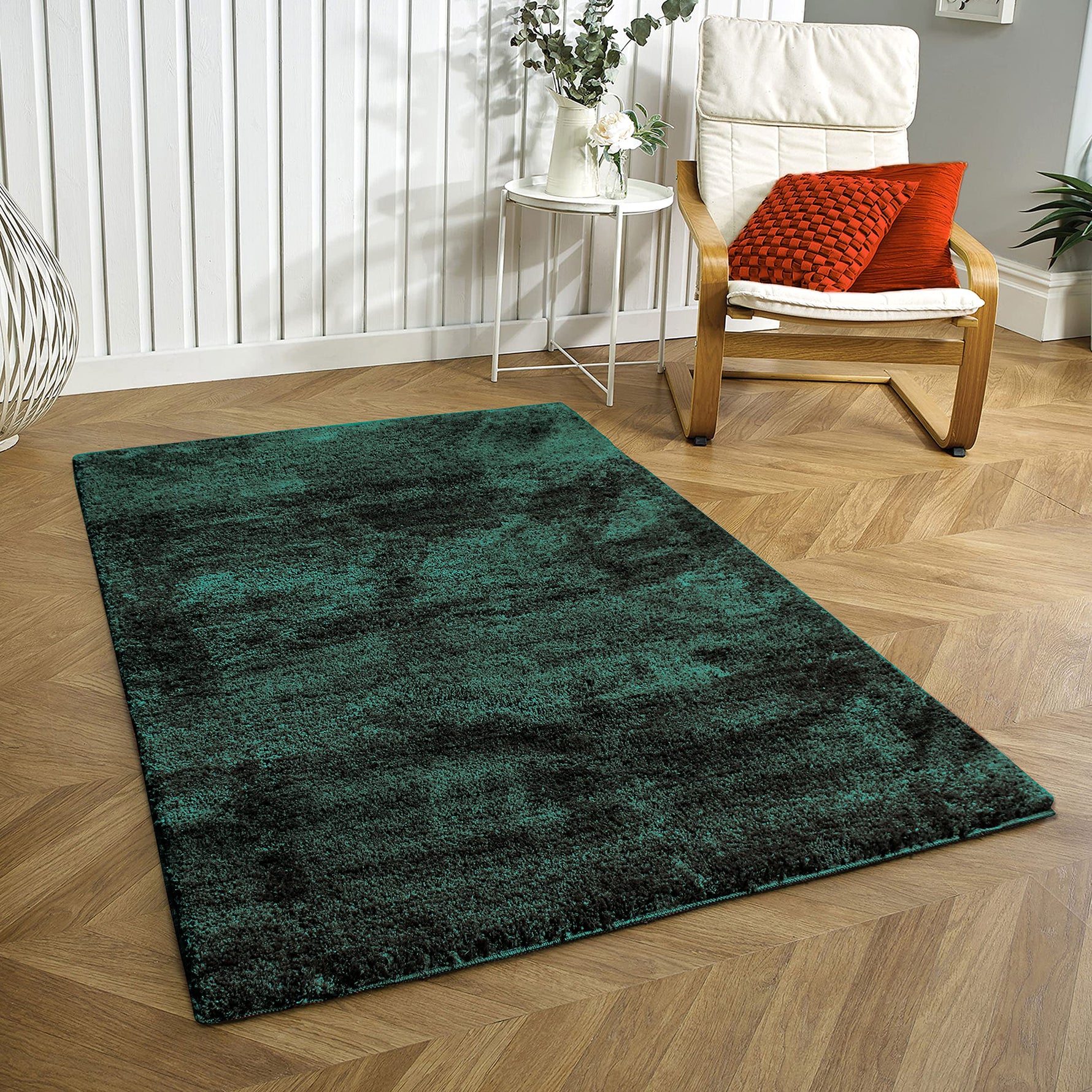 Newman Carpet For Bedroom (4X6 Feet, Hunter Green)